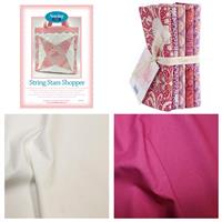 Stuart Hillards Raspberry String Stars Shopper Bag Kit: Instructions, 1m Fabric & 5 Tilda FQ
