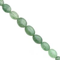 75cts Green Aventurine Quartz Graduated Smooth Oval Approx 9x6.5 to 13.5x10mm, 17cm Strand