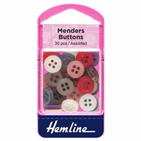 Mender Buttons Assorted Colours 30 Pieces