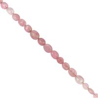 18cts Burmese Pink Tourmaline Smooth Oval Approx 3x2.5 to 6x5.5mm, 19cm Strand
