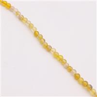 123.50cts Yellow Banded Agate Plain Round Approx 4mm, 1m Strand