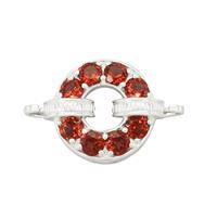 925 Sterling Silver Beads Falus Clasp With 2.46cts Red Garnet Round