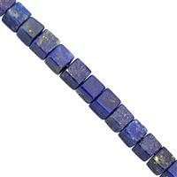 40cts Lapis Lazuli Smooth Cube Approx 3 to 4mm, 20cm Strand