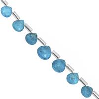 17cts Neon Apatite Faceted Heart Approx 4 to 7mm, 20cm Strand With Spacers