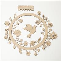 MDF Floral Jewellery Display with Dove approx. 25cm x 25cm