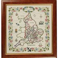 The Cross Stitch Guild Map of England on Linen - New to Sewing Street