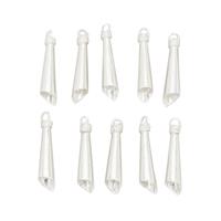 Silver Base Metal Cone Bead Caps, Brushed Finish Approx 38x8mm (10 pack)