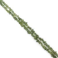 290cts Green Apatite Small Chips Approx 4x1 - 7x4mm, 60" Strand