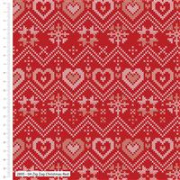 Stuart Hillard Christmas Cross Stitch Collection Zig Zag Christmas Red Fabric 0.5m