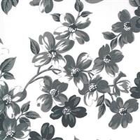 Moda Sunday Stroll in Grey Floral Fabric 0.5m