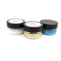 Wild Spider Designs Glitter Trio - Set 1, 3 x 25ml jars - Amazonite Glitter, Gold Glitter, White Glitter