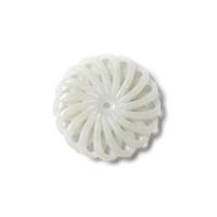 18cts Type A White Jadeite Carved Daisy Shape Pendnat Apprpox. 22mm, 1pc