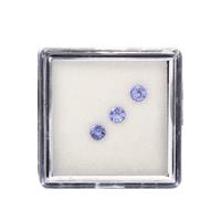0.30cts A Tanzanite Round Brilliant Approx 3.25mm Pack of 3 (H) 