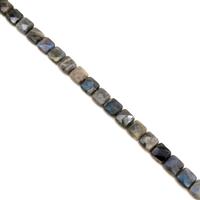180cts Labradorite Faceted Squares Approx 10mm, 38cm Strand