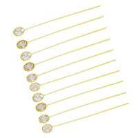 gold Flash Sterling Silver Head Pin in Oval 4x3 Rose Quartz length 40mm and width 0.50mm (Pack of 10 Pcs.)