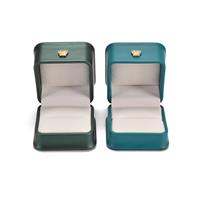 2 Pack Ring Boxes (Green, Teal) Approx 5.8x5.8x4.8cm