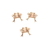 Rose Gold Plated 925 Sterling Silver Love Birds on a Swing Connectors Approx 12x14mm 3pcs