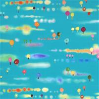 Moda Fanciful Forest  in Blue Water Colour Puddle Fabric 0.5m