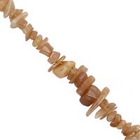 150cts Peach Moonstone Nuggets Approx 2x1 to 10x3mm, 80cm Strand
