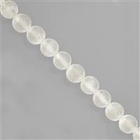 80cts Selenite Smooth Round Approx 6 to 7mm, 33cm Stand