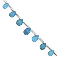 17cts Neon Apatite Faceted Pear Approx 5x4 to 8x5mm, 20cm Strand With Spacers