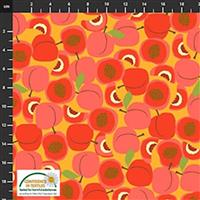 Peach On Earth Leaf, Peach, Fruits & Food Fabric 0.5m