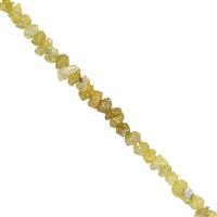 6cts Yellow Diamond Rough Nuggets Approx 1 to 2mm, 20cm Strand
