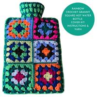 Rainbow The Crafty Co. Crochet Granny Square Hot water Bottle Cover Kit: Instructions & Yarn