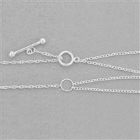 925 Sterling Silver 18" Double Cable Chain Necklace and Singapore Chain With Toggle Clasp 