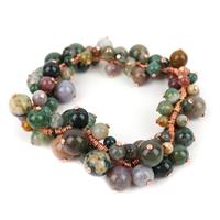 Mother Earth; 600cts Multi-Fancy Jasper Rounds 4-10mm, Rose Gold Plated Flat Headpins 