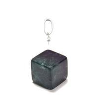 1pc Fluorite Cube Approx 20mm and 1pc 925 Sterling Silver Upsell Bail 