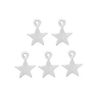 Silver Plated Brushed Base Metal Star Charms,11mm (25pk)