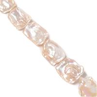White Freshwater Cultured Keshi Pearls Approx. 17x20mm, 38cm Strand