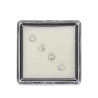 0.70cts White Topaz Approx 3.50mm Round Pack of 4 (N)