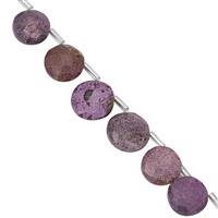 45cts Stichtite Faceted Coin Approx 9 to 13mm, 14cm Strand With Spacers