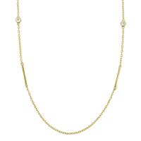 Gold Plated 925 Sterling Silver Bar & 0.53ct White Topaz Chain, 24inch