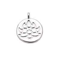 Silver Plated Base Metal Lotus Pendant, Approx 12mm
