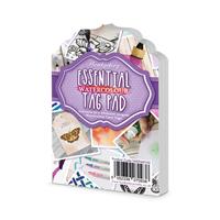 Essential Watercolour Card Tag Pad, 60-sheet Tag Pad with Premium Watercolour card pages