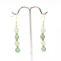 12ct Multi-Colour Jadeite Gold Tone Sterling Silver Earrings