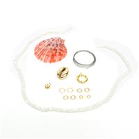 White Shell & Gold Plated 925 Sterling Silver Necklace Kit 