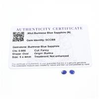 0.9cts Burmese Blue Sapphire 5x4mm Oval Pack of 2 (N)