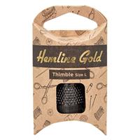 Hemline Gold Premium Quality Thimble Large Black 