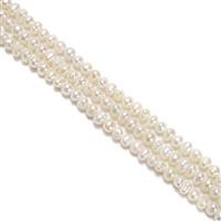 White Freshwater Pearls 3-4mm, 38cm Strand (3pcs)