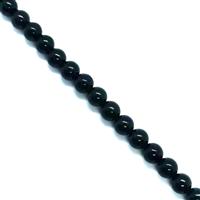 116 Cts Type A Dark Green Jadeite Plain Rounds, Approx. 6mm, 38cm Strand