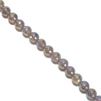 Rainbow Coated Gray Agate Faceted Rounds Approx 6mm,38cm Strand