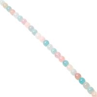 80cts Mixed Gemstone Plain Rounds Approx 8mm, 19cm Strand 