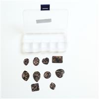 208cts Rhodonite Assorted Cabochon Shapes and Sizes Pendant (Set of 10 )