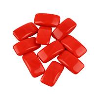 Pressed Opaque Red Carrier Beads 9x17mm 10pcs