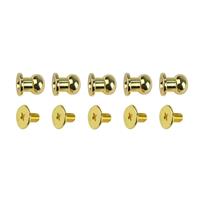 Gold Plated Base Metal Screwback Buttons For Leather, 7mm (5 pairs)