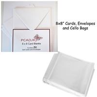 ParchCraft Australia - 50 x 8 x 8" Card and Envelopes with Cello Bags